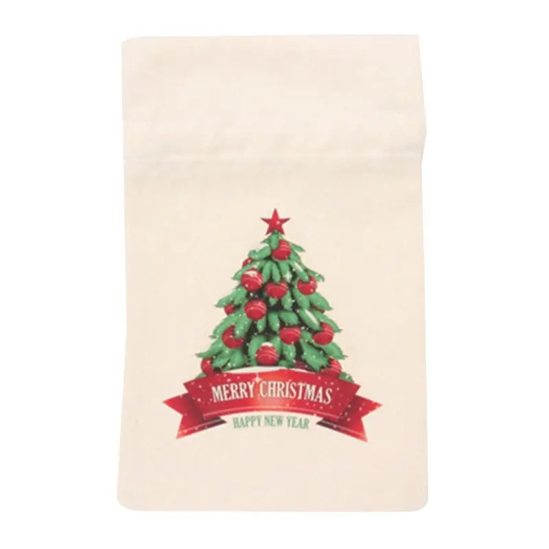 canvas drawstring bag christmas small candy storage reusable