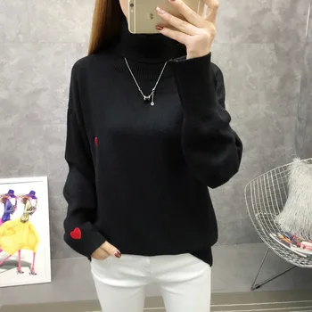 Women Sweaters Pullovers Autumn Winter Long Sleeve Pull Femme Solid Pullover Female Casual Red 
Women Sweaters Pullovers Autumn Winter Long Sleeve Pull Femme Solid Pullover Female Casual Red
