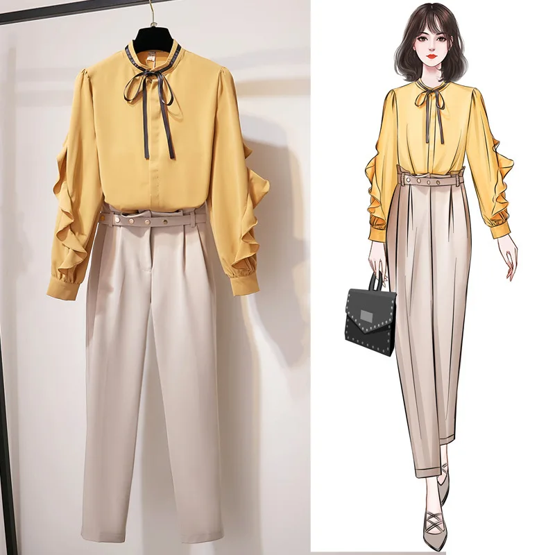 Early Autumn WOMEN'S Suit 2019 New Style Elegant Business Pants Tops Two-Piece Set Western Style High Cold Royal Sister-Style Tr
Early Autumn WOMEN'S Suit 2019 New Style Elegant Business Pants Tops Two-Piece Set Western Style High Cold Royal Sister-Style Tr