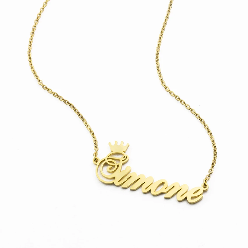 custom crown name necklace personalized jewelry customized name