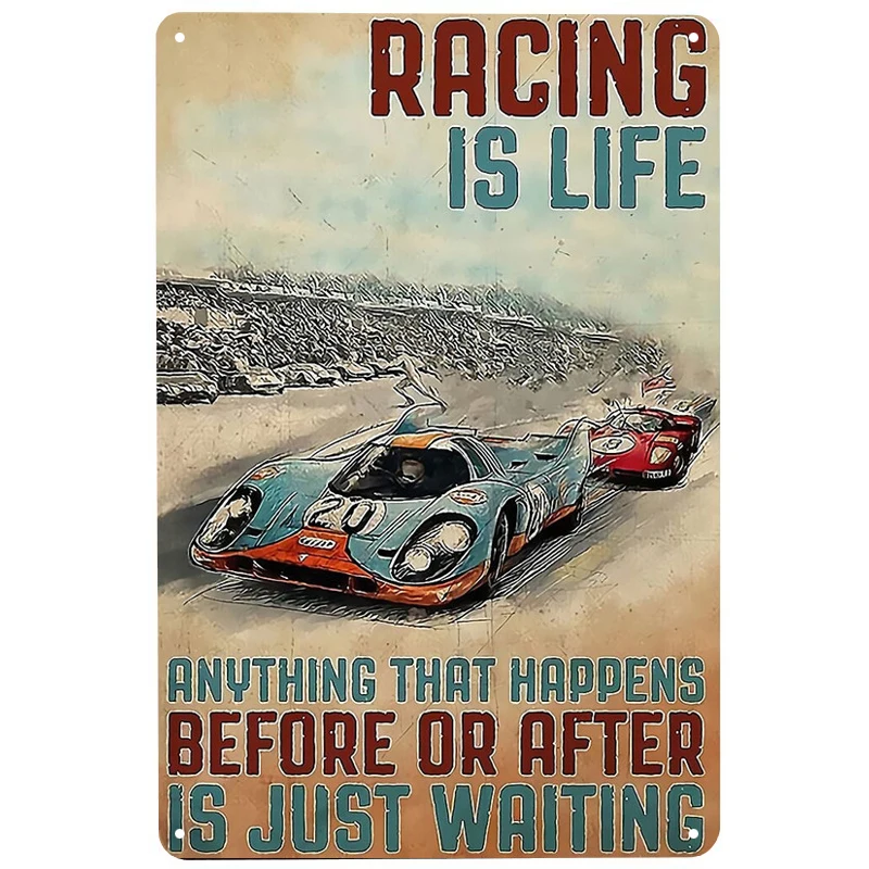 Racing is life напечатанные винтажные строительные знаки Забавный постер декор для