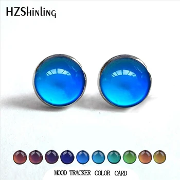 NEW Style Mood Tracker Thermochromic Round Stud Earrings Temperature Sensing Discoloration Thermochromic Cabochon Jewelry
NEW Style Mood Tracker Thermochromic Round Stud Earrings Temperature Sensing Discoloration Thermochromic Cabochon Jewelry