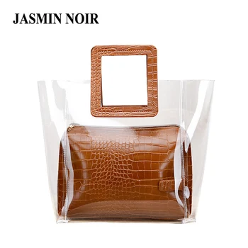 2018 New Summer PVC Transparent Lady Handbag and Purse Jelly Women's Beach Bag Crocodile Waterproof Brand Design Women Tote Bag 
2018 New Summer PVC Transparent Lady Handbag and Purse Jelly Women's Beach Bag Crocodile Waterproof Brand Design Women Tote Bag