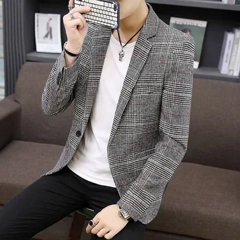 Spring Mens Blazers Jacket Business Casual Korean Style Checks Plaids Short Jacket One Button Coat Free Shipping Male Coat A90
Spring Mens Blazers Jacket Business Casual Korean Style Checks Plaids Short Jacket One Button Coat Free Shipping Male Coat A90
