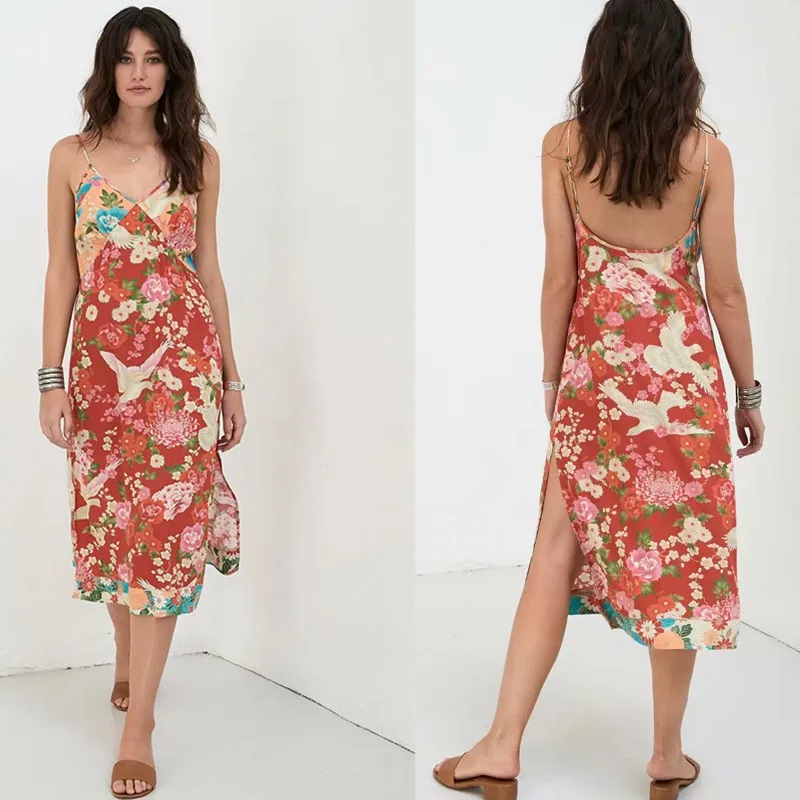 2018 Summer New Style WOMEN'S Dress Western Style Sleeveless Backless Mixed Colors Printed Camisole Slit High-waisted Dress
2018 Summer New Style WOMEN'S Dress Western Style Sleeveless Backless Mixed Colors Printed Camisole Slit High-waisted Dress