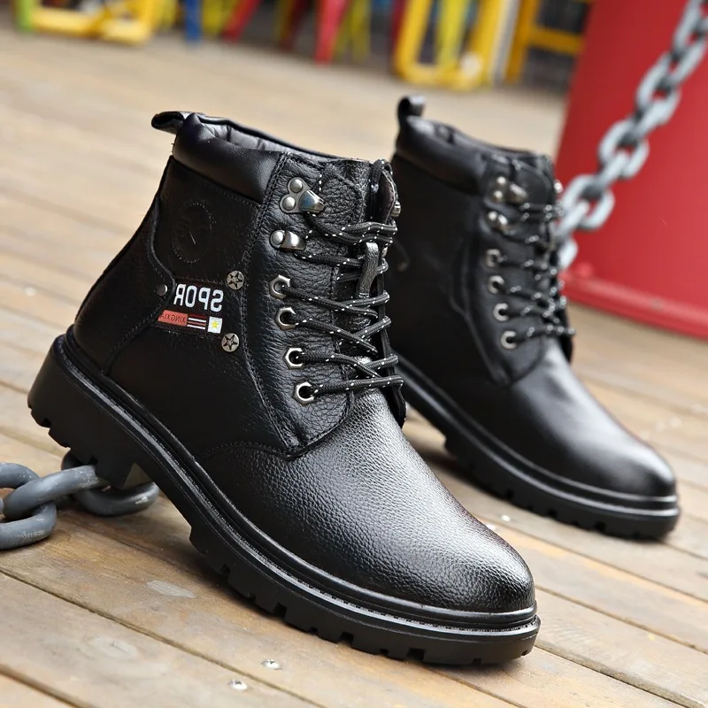 2018 Workwear Winter Martin Boots Men's Warm Casual Outdoor New Style Boots Hight-top plus Velvet Genuine Leather Full-grain Lea
2018 Workwear Winter Martin Boots Men's Warm Casual Outdoor New Style Boots Hight-top plus Velvet Genuine Leather Full-grain Lea
