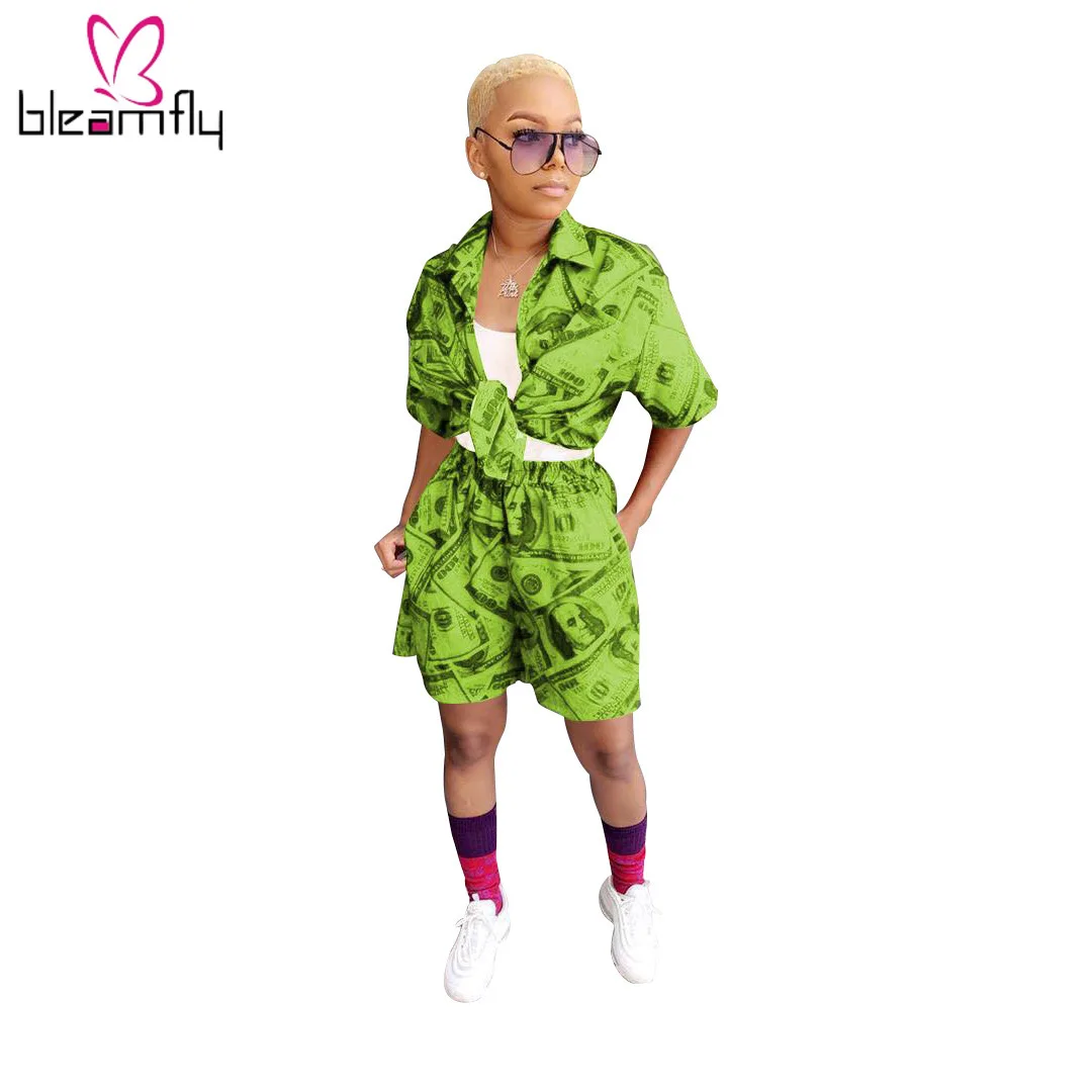 2019 Women Autumn New Dollar Print Blouses Shirts & Knee Length Pants Suit Two Piece Set Sporty Tracksuit Casual Outfits 3color
2019 Women Autumn New Dollar Print Blouses Shirts & Knee Length Pants Suit Two Piece Set Sporty Tracksuit Casual Outfits 3color