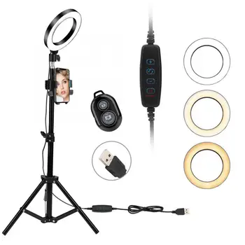 6 inch Selfie LED Fill Light with Tripod Stand+Phone Holder+Remote Control for YouTube Makeup Ring Light
6 inch Selfie LED Fill Light with Tripod Stand+Phone Holder+Remote Control for YouTube Makeup Ring Light
