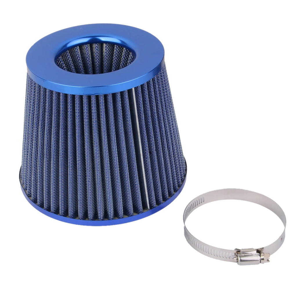 76mm Performance High Flow Cold Air Intake Cone Replacement Dry Filter -Blue 76mm Performance High Flow Cold Air Intake Cone Replacement Dry Filter -Blue
