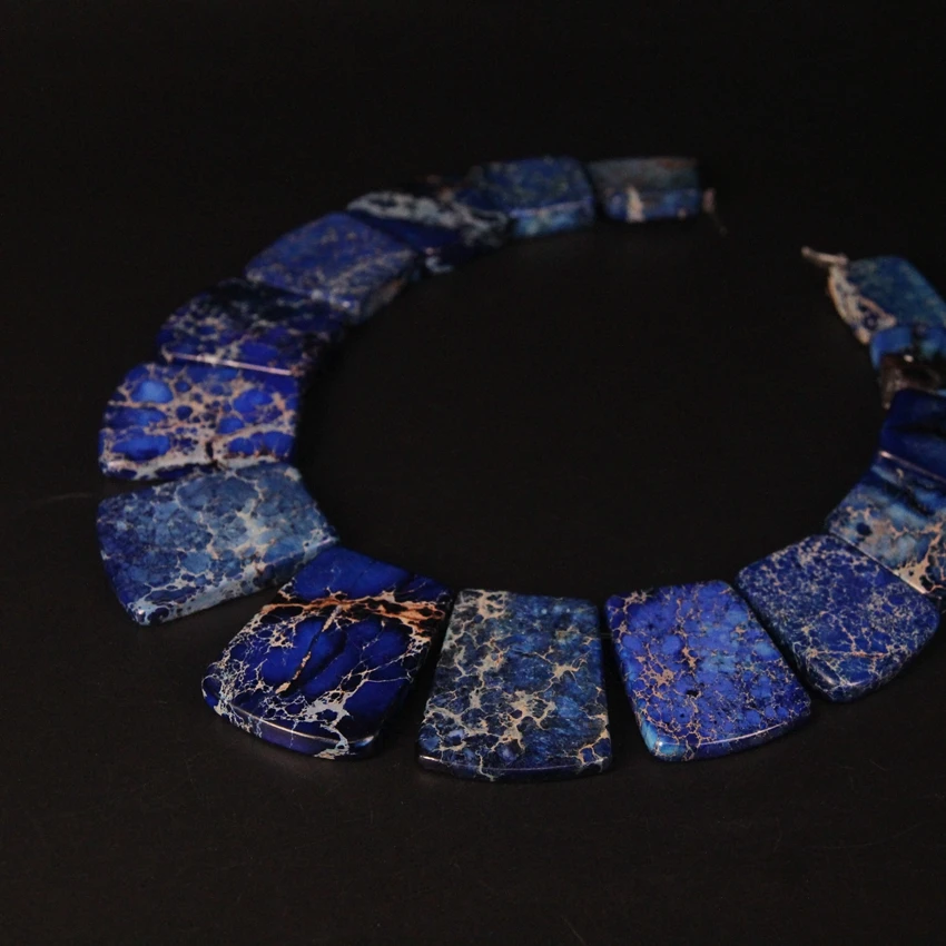 15pcs Lapis Blue Impression Jaspers Top Drilled Trapezoid Slab Beads,Ocean Sediment Emperor Stone Graduated Necklaces Jewelry
15pcs Lapis Blue Impression Jaspers Top Drilled Trapezoid Slab Beads,Ocean Sediment Emperor Stone Graduated Necklaces Jewelry