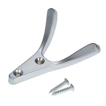 Double Prong Hook with 2 Screws Black Silver Zinc Alloy Wall Mounted Hook Hat Coat Robe Hooks For Wood Cabinet Door Paneled Wall
Double Prong Hook with 2 Screws Black Silver Zinc Alloy Wall Mounted Hook Hat Coat Robe Hooks For Wood Cabinet Door Paneled Wall