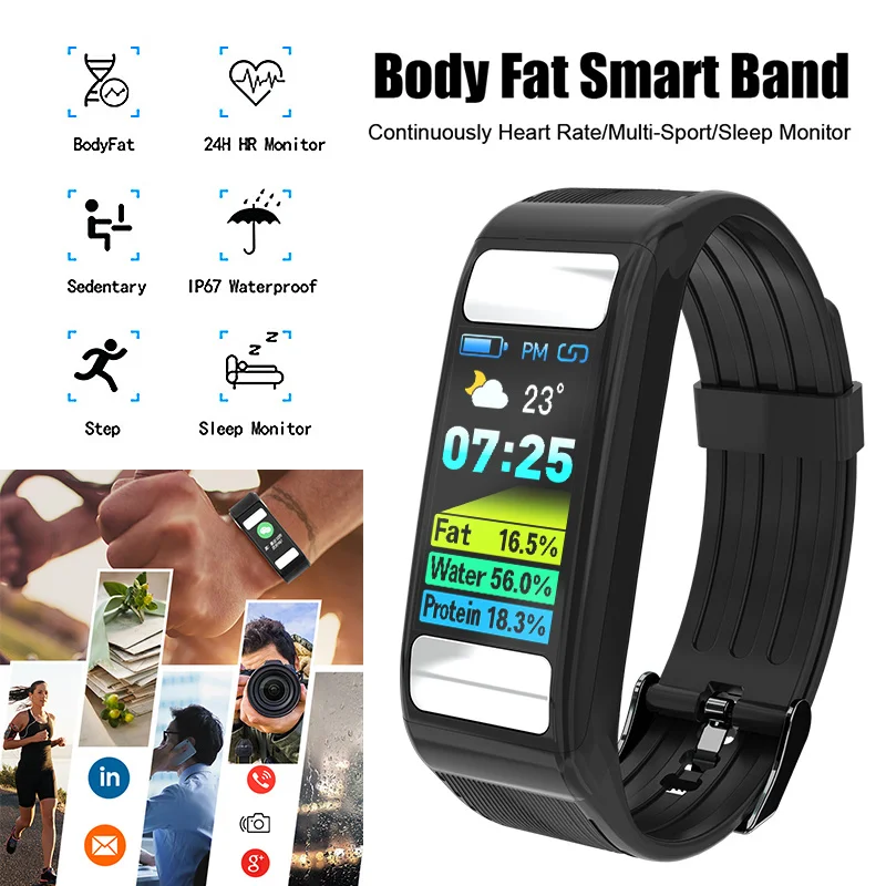 New Smart Bracelet T9 Color Screen Body Fat Measurement Sports Bracelet Heart Rate Blood Pressure Monitoring Sports Bracelet
New Smart Bracelet T9 Color Screen Body Fat Measurement Sports Bracelet Heart Rate Blood Pressure Monitoring Sports Bracelet