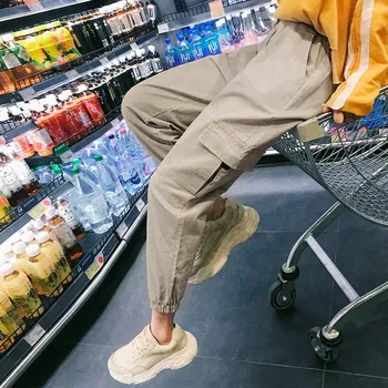 2019 High Quality Casual Solid Lace Up Loose Cargo Pants Mid Elastic Waist Pockets Trousers
2019 High Quality Casual Solid Lace Up Loose Cargo Pants Mid Elastic Waist Pockets Trousers