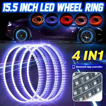 25W 4 IN 1 Car LED Wheel Ring Lights RGB 5050 SMD LED Chips 15.5 Inch bluetooth Control Single Row Light Strip for Car
25W 4 IN 1 Car LED Wheel Ring Lights RGB 5050 SMD LED Chips 15.5 Inch bluetooth Control Single Row Light Strip for Car