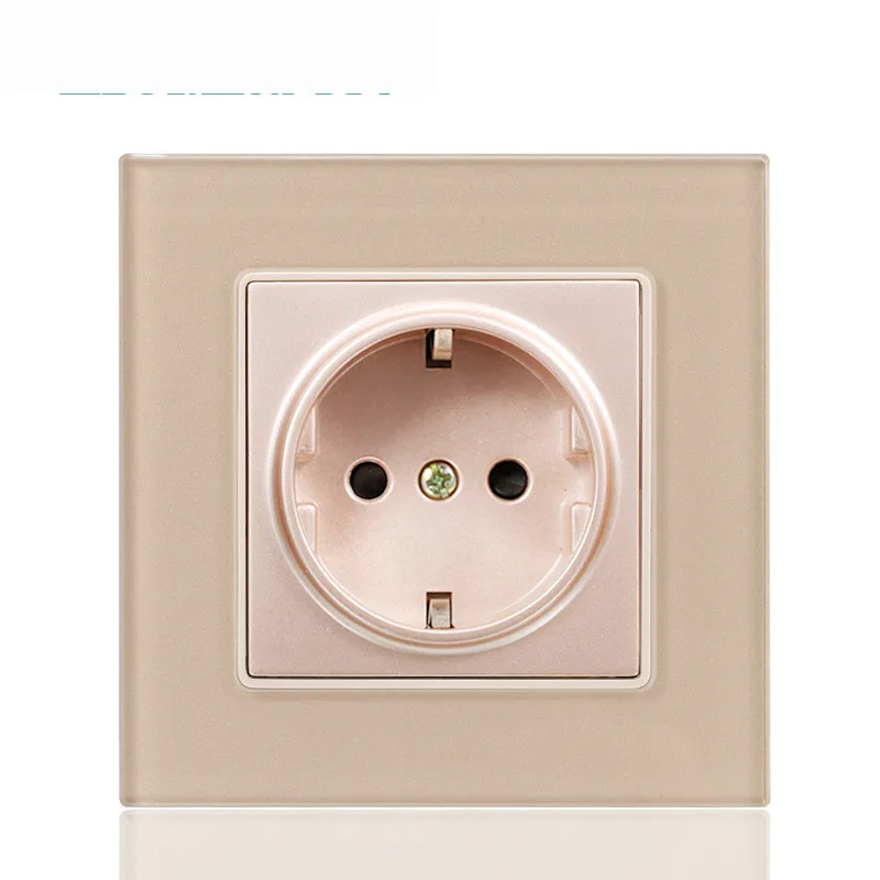 Crystal Glass Panel 16A EU Standard Wall Power Socket Outlet Grounded With Child Protective Lock Type 86 Concealed Regulations
Crystal Glass Panel 16A EU Standard Wall Power Socket Outlet Grounded With Child Protective Lock Type 86 Concealed Regulations