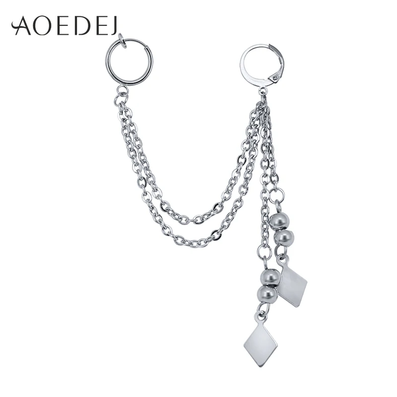 AOEDEJ Men's Hip Hop Hoop Earrings with Long Chain Tassel Ear Cuff Double Hoops Korean Earrings Punk Jewelry
AOEDEJ Men's Hip Hop Hoop Earrings with Long Chain Tassel Ear Cuff Double Hoops Korean Earrings Punk Jewelry