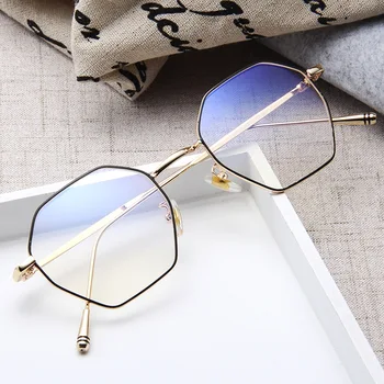 Vintage Irregular Polygon Glasses Metal Frame Blue Light Blocking Eye Glasses Personality Clear Lens Eye Protection Phone Game
Vintage Irregular Polygon Glasses Metal Frame Blue Light Blocking Eye Glasses Personality Clear Lens Eye Protection Phone Game