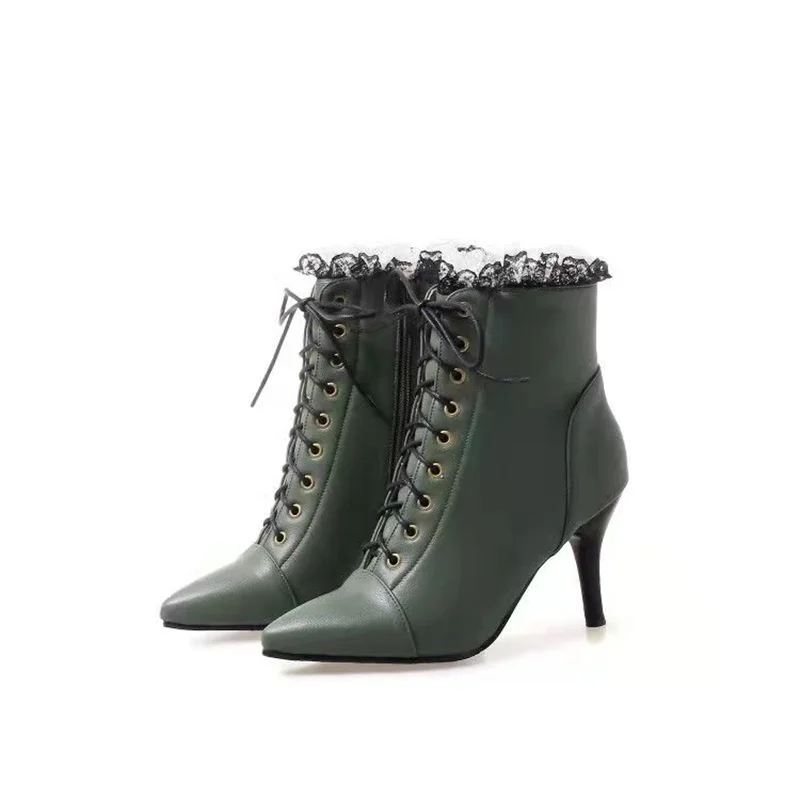Women's Fine Heel Lace Lace Up Short Boots 2021 Autumn Winter New Pointed Belt Buckle Versatile Short Women's Boots
Women's Fine Heel Lace Lace Up Short Boots 2021 Autumn Winter New Pointed Belt Buckle Versatile Short Women's Boots