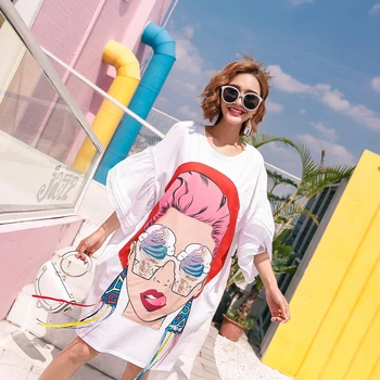 2020 New Cartoon Sequins T-shirt Female Long Loose Tops for Adult Teenage Girls Students
2020 New Cartoon Sequins T-shirt Female Long Loose Tops for Adult Teenage Girls Students