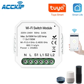 ACCKIP New 2 Gang 2 Way Smart Home Light Wifi Switch DIY Breaker Module Remote Control 2CH Ciruit Breaker Hidden Wifi Switch
ACCKIP New 2 Gang 2 Way Smart Home Light Wifi Switch DIY Breaker Module Remote Control 2CH Ciruit Breaker Hidden Wifi Switch