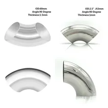 1 pièce acier inoxydable 60/63mm coude 90 degrés tuyau Tube coude raccord mandrin(China)