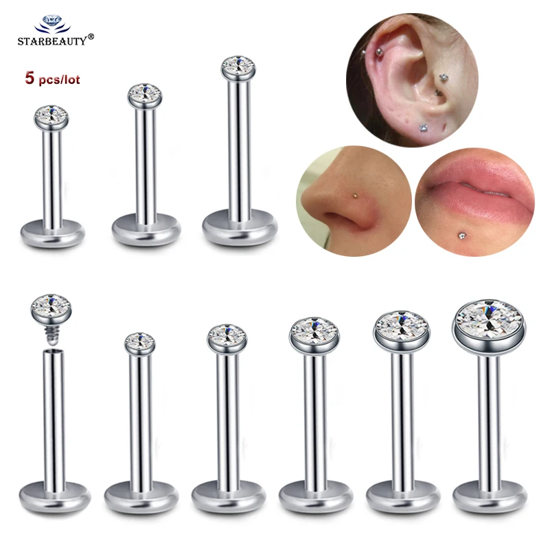5 pcs/lot 1.5~4mm Gem 16G 6/8/10mm Bar Nose Ring Stud Helix Piercing Oreja Labret Piercing Lip Ring Ear Piercing Tragus Earrings
5 pcs/lot 1.5~4mm Gem 16G 6/8/10mm Bar Nose Ring Stud Helix Piercing Oreja Labret Piercing Lip Ring Ear Piercing Tragus Earrings