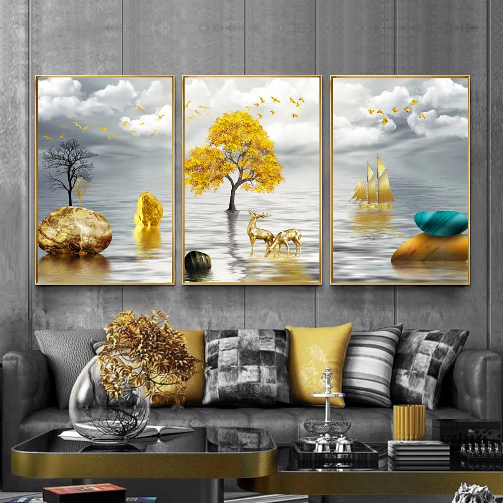 Gold Trunk Lake Natural Landscape Canvas Painting Posters and Prints Canvas Wall Art Pictures Wall Decoration for Living Room
Gold Trunk Lake Natural Landscape Canvas Painting Posters and Prints Canvas Wall Art Pictures Wall Decoration for Living Room