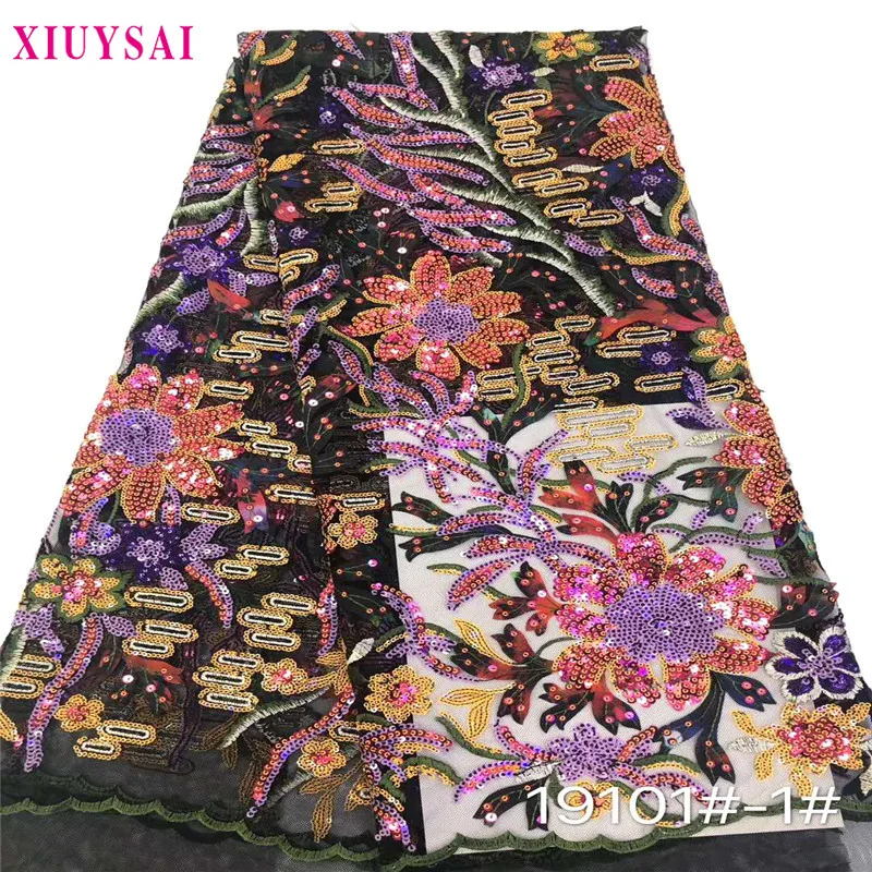XIUYSAI Newly arrived French polychromatic sequins, African Nigerian fabric, embroidered with colorful flowers S540
XIUYSAI Newly arrived French polychromatic sequins, African Nigerian fabric, embroidered with colorful flowers S540