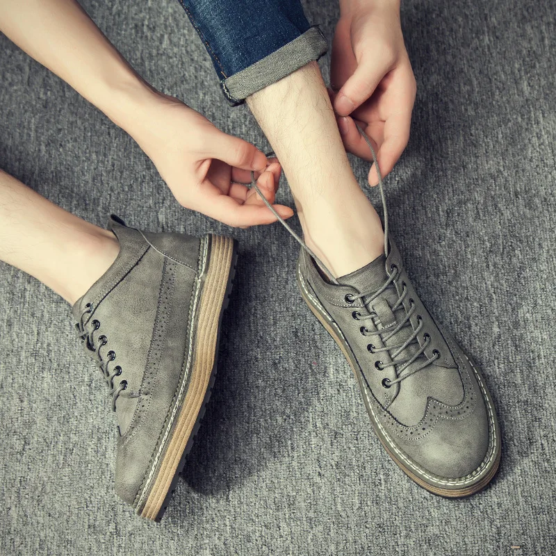 Fashion Leisure Men Chelsea Boots Ankle Round Toe Lace-Up Vintage Motorcycle Boots Winter Solid Low British Style Shoes
Fashion Leisure Men Chelsea Boots Ankle Round Toe Lace-Up Vintage Motorcycle Boots Winter Solid Low British Style Shoes