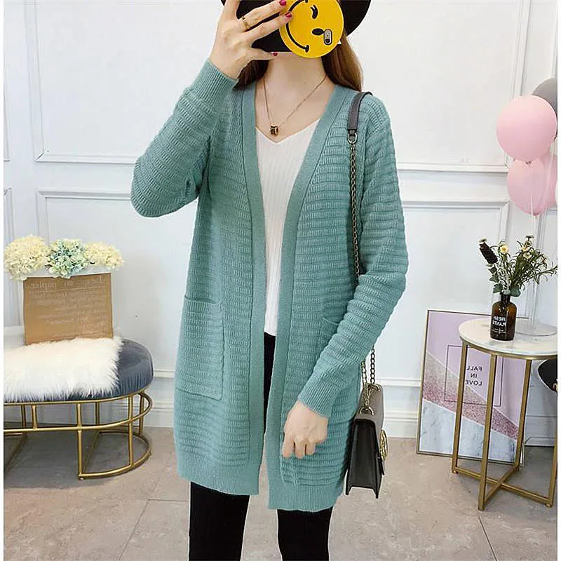 Autumn and Winter Women's Knitwear, New Long Knitted Cardigan, Korean-Style Solid Color Loose and Plus-sized Sweater,
Autumn and Winter Women's Knitwear, New Long Knitted Cardigan, Korean-Style Solid Color Loose and Plus-sized Sweater,