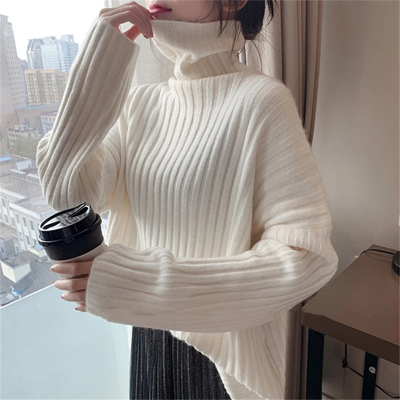 Winter Women Sweaters And Pullovers Turtleneck Candy Solid Color Loose Outside Lazy Korean Style Knitted Sweater For Women Top
Winter Women Sweaters And Pullovers Turtleneck Candy Solid Color Loose Outside Lazy Korean Style Knitted Sweater For Women Top