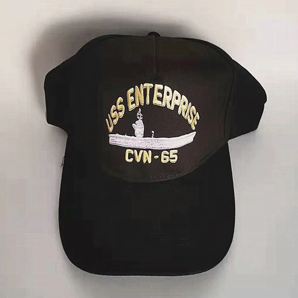 

Printed USS ENTERPRISE CVN-65 HAT CAP USN SHIP BIG E AIRCRAFT-CARRIER NUCLEAR POWER