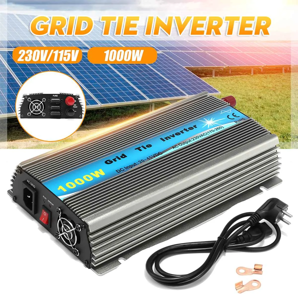 Grid Tie Inverter 1000W MPPT micro 230V/115V Panel 36 Cells Function Pure Sine Wave Output On Grid Tie Inverter 11-50V DC
Grid Tie Inverter 1000W MPPT micro 230V/115V Panel 36 Cells Function Pure Sine Wave Output On Grid Tie Inverter 11-50V DC