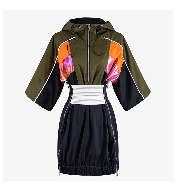 Luxury Designer Brand Dress for Women Causel Patchwork Contrast Color Zippers Hooded Dress
Luxury Designer Brand Dress for Women Causel Patchwork Contrast Color Zippers Hooded Dress