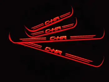 Acrylic door sill plate strip with led decorative welcome light moving door scuff for Toyota c-hr 
Acrylic door sill plate strip with led decorative welcome light moving door scuff for Toyota c-hr