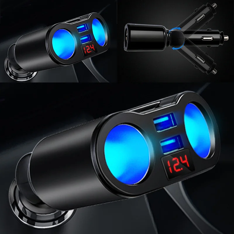2020 12-24V Digital Dual USB Charger 2-Way Car Cigarette Lighter Socket Adapter Rotation For Car SUV Vehicle Minivan
2020 12-24V Digital Dual USB Charger 2-Way Car Cigarette Lighter Socket Adapter Rotation For Car SUV Vehicle Minivan