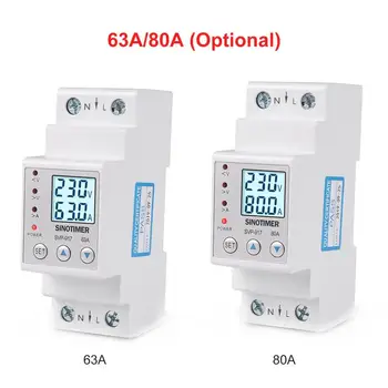 SINOTIMER 63A 80A Din Rail Adjustable Over Under Voltage Protective Device Current Limit Protection Voltmeter Ammeter Kwh
SINOTIMER 63A 80A Din Rail Adjustable Over Under Voltage Protective Device Current Limit Protection Voltmeter Ammeter Kwh