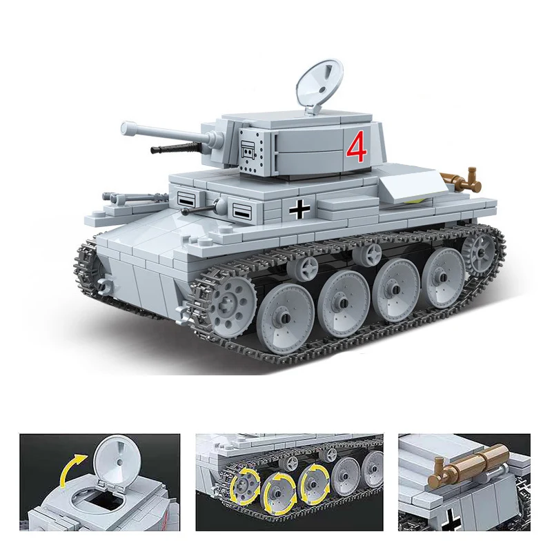 Military LT-38 Light Tank German Tank Building Blocks Fit Tank legoings Technic Weapon WW2 Army Bricks Toys Gifts For Boys Kid
Military LT-38 Light Tank German Tank Building Blocks Fit Tank legoings Technic Weapon WW2 Army Bricks Toys Gifts For Boys Kid