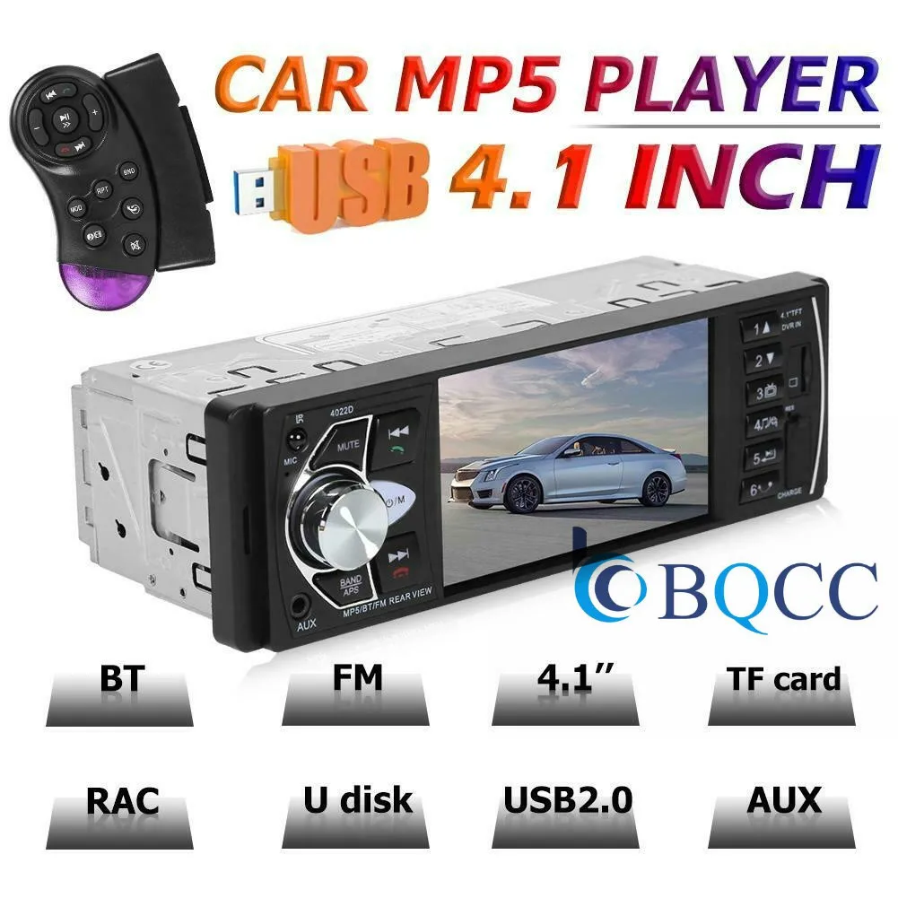 Автомобильное радио 1 Din 4022d Авто Аудио Стерео FM Bluetooth 2 0 Камера заднего вида Usb Aux