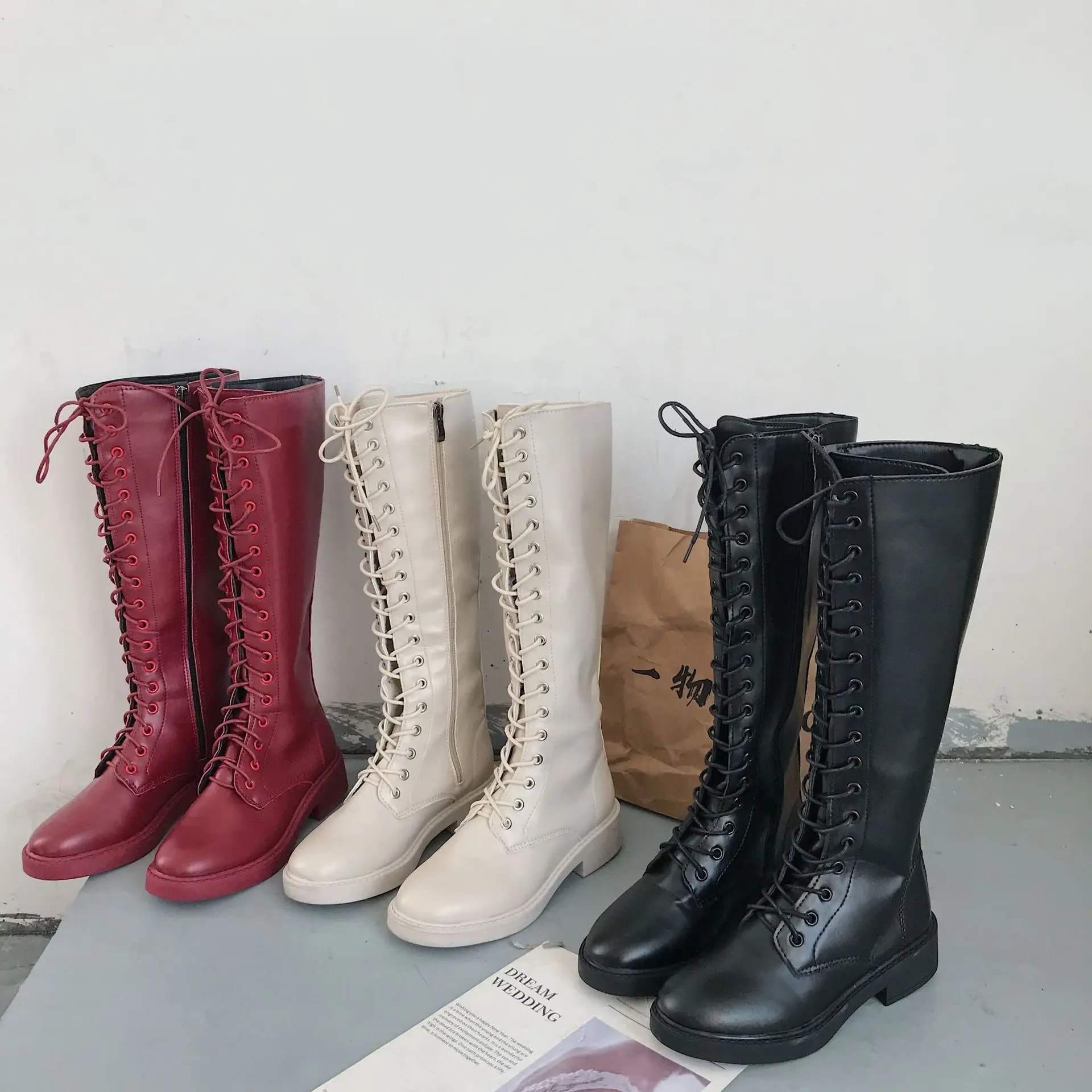 2019 Autumn Chunky-Heel Lace-up Boots Women's Waterproof Platform Europe And America Martin Boots Women's Semi-high Heeled Anti-
2019 Autumn Chunky-Heel Lace-up Boots Women's Waterproof Platform Europe And America Martin Boots Women's Semi-high Heeled Anti-