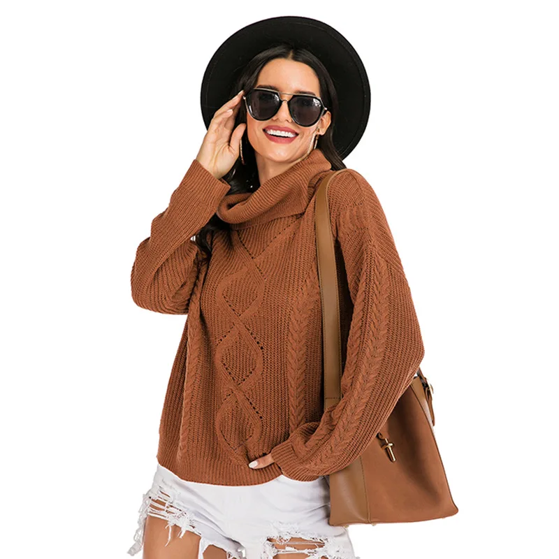 2020 Autumn and Winter New Knitted Sweater Women's Solid Color Long-sleeved Sweater High Neck Pullover Sweater
2020 Autumn and Winter New Knitted Sweater Women's Solid Color Long-sleeved Sweater High Neck Pullover Sweater