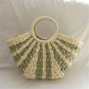 2020 New Beach Bohemian Style Straw Bag Hand-woven Handbag Color Matching Fashion Simple Holiday Style Women's Bag Tote Bag
2020 New Beach Bohemian Style Straw Bag Hand-woven Handbag Color Matching Fashion Simple Holiday Style Women's Bag Tote Bag