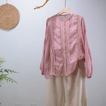 New autumn shirt tops women artistic ramie shirt loose casual long sleeve shirt
New autumn shirt tops women artistic ramie shirt loose casual long sleeve shirt