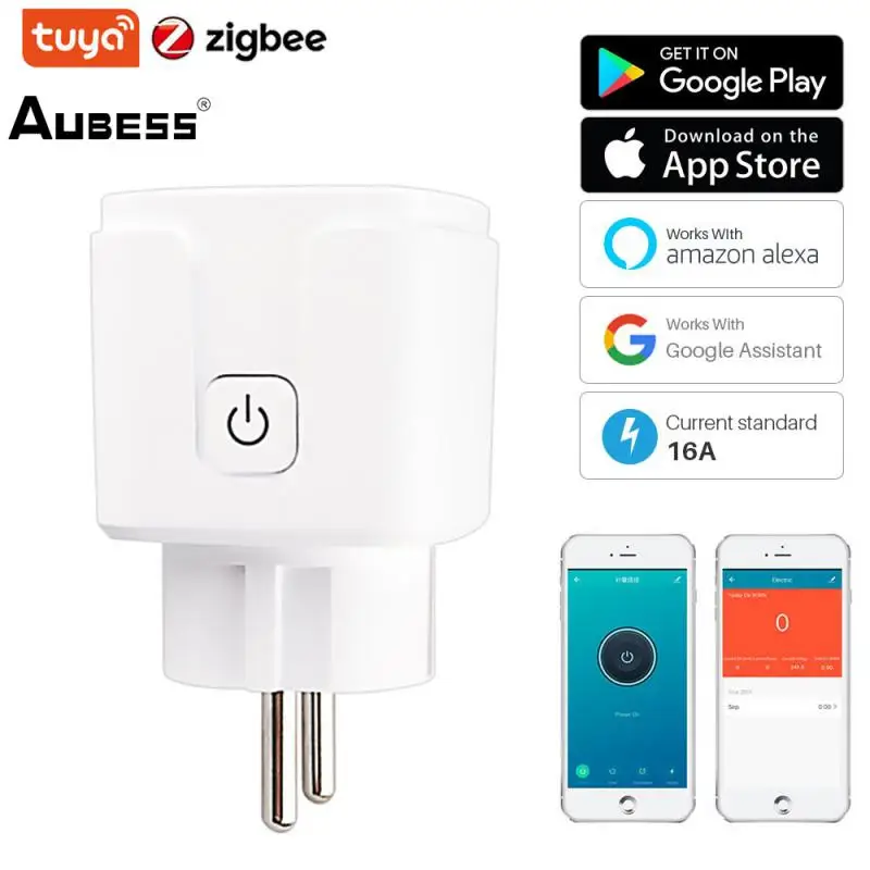Smart Plug Socket EU 16A Timing Function Wireless Tuya ZigBee SmartLife APP Control With Alexa Google Assistant Alice | Электроника