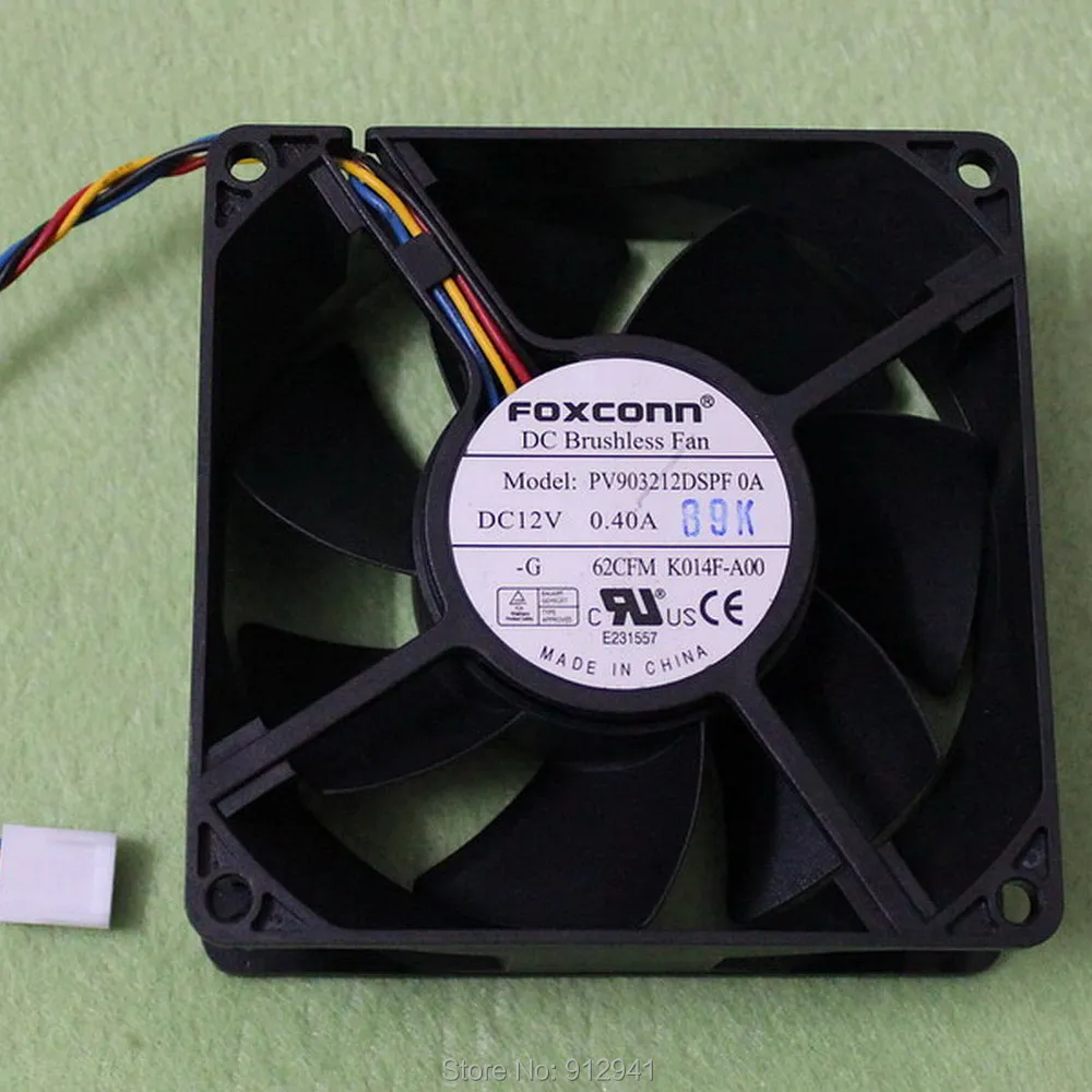 Бесщеточный вентилятор охлаждения B175 Foxconn PV903212DSPF 9225 92 мм x 32 постоянный ток ШИМ 12 В