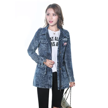 BF Zipper Jeans Denim Jacket Female Spring Coat Mid-Length Windbreaker Korean Style Coat Plus Size Pocket Bomber Jacket Coat
BF Zipper Jeans Denim Jacket Female Spring Coat Mid-Length Windbreaker Korean Style Coat Plus Size Pocket Bomber Jacket Coat
