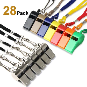 28 Pack Coaches Whistles with Lanyards 14 Colorful Plastic and 14 Metal Whistles for Football Sports Lifeguards Survival Emergen
28 Pack Coaches Whistles with Lanyards 14 Colorful Plastic and 14 Metal Whistles for Football Sports Lifeguards Survival Emergen