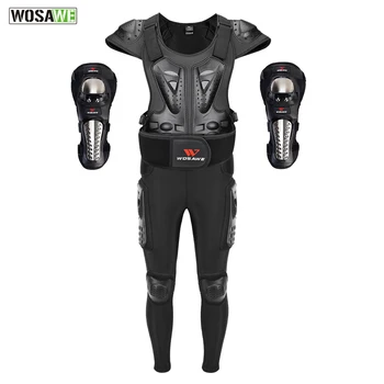 WOSAWE Motorcycle Jacket Armor Men GHOST RACING Moto Protective Gear Riding Touring Motocross Jacket+Shorts Pants+Elbowpads