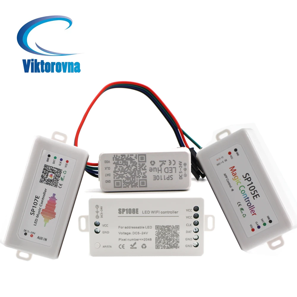 Контроллер SP105E/SP107E/SP108E/SP110E/SP501E/SP601E WIFI/Music Bluetooth-совместим с WS2811 WS2812 WS2813 WS2815 SK6812 |