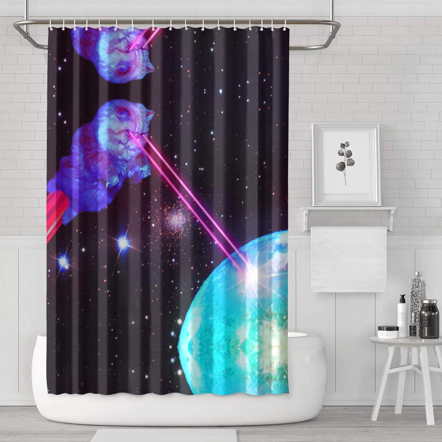 Black Galaxy Space Cat Shower Curtain Bath Curtain Liners Polyester Cloth Classical Pattern Soft Protective Space Bathroom
Black Galaxy Space Cat Shower Curtain Bath Curtain Liners Polyester Cloth Classical Pattern Soft Protective Space Bathroom